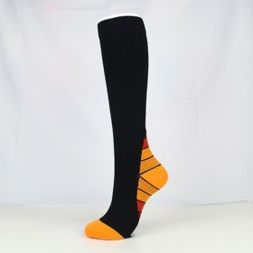 Sports Fitness Camouflage Gradient Football Socks Elastic Socks (Option: Orange-L  XL-A pair)