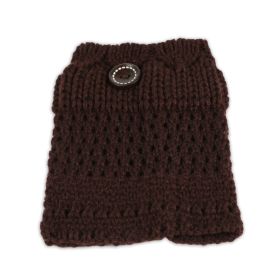 1Pair Women Winter Crochet Knit Leg Warmers (Color: Coffee)