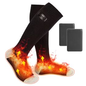 1Pair  Electric Heated Socks For Men Women Battery Powered Heated Socks Rechargeable Feet Warmer With 4 Temperature Levels Indoor Outdoor Machine (Color: Black)