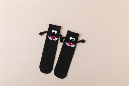 Couple Magnetic Handle Cute Hand Socks Christmas (Option: Red Nose Black-Free Size-2pair)