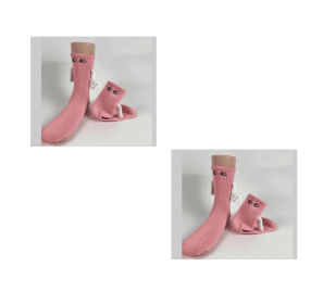Mid Tube Black And White Couple Matching Holding Socks (Option: Pink-2pair)