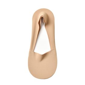 Women's Fashion Silicone Non-slip Shallow Boat Socks (Option: Khaki-One size)