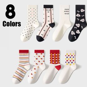 8 Pairs Womens Crew Socks Casual Knit Comfy Seamless Breathable Cool Dress Socks For Outdoor Sports Running Fitness Cycling (Option: Women)