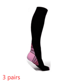 Sports Fitness Camouflage Gradient Football Socks Elastic Socks (Option: Pink-L  XL-3pairs)