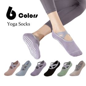 6 Pairs Women Yoga Socks  Non-Slip Grips Straps For Added Balance And Stability Ideal For Pilates Pure Barre Ballet Dance Barefoot (Option: Women)