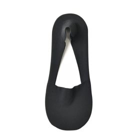 Women's Fashion Silicone Non-slip Shallow Boat Socks (Option: Black-One size)