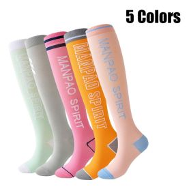 5 Pairs Womens Pressure Running Skipping Rope Fitness Sports Socks  Mid-length Tube High Barrel Calf Muscle Energy (Option: Women-Color1)