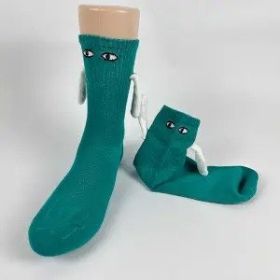 Mid Tube Black And White Couple Matching Holding Socks (Option: Green-1pairs)